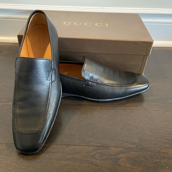 Gucci black leather shoes size 10 - Picture 2 of 7